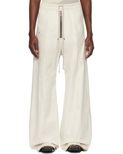 Rick Owens Natural Off- Hollywood Wide Bela Trousers for men