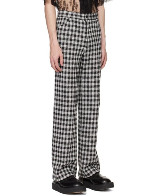 Anna Sui Black Ssense Exclusive Gingham Trousers for men