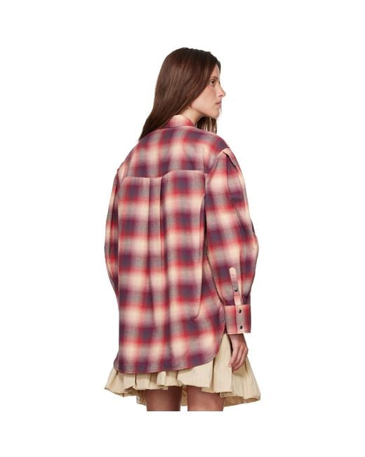 Ganni Pink Check Flannel Shirt