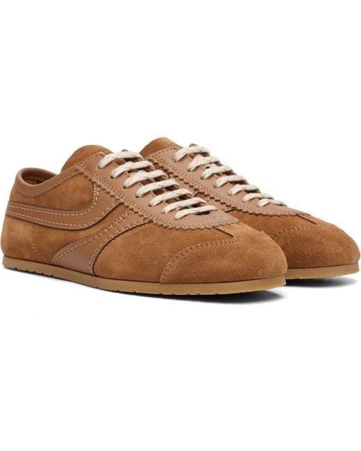 Dries Van Noten Brown Tan Suede Sneakers