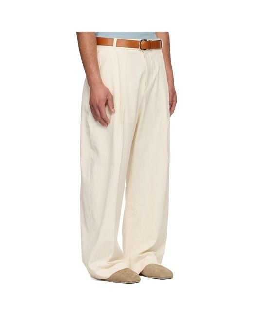 Studio Nicholson White Off- Pull Trousers for men