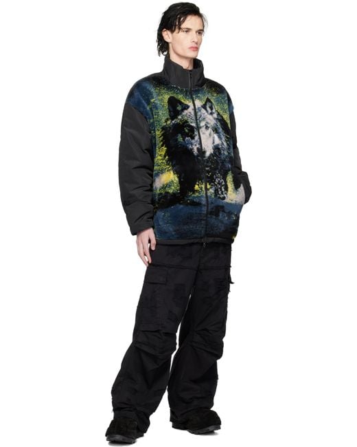 メンズ DIESEL ブラック P-Oise デニム カーゴパンツ Black