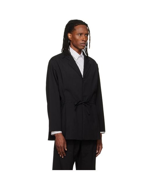 Kiko Kostadinov Black Laan Gathered Blazer for men