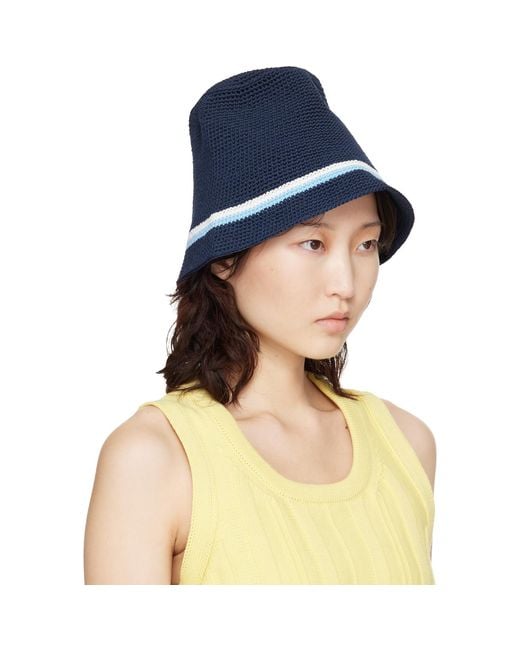 B.B. Wallace Blue Schnabel Cotton Crochet Bucket Hat