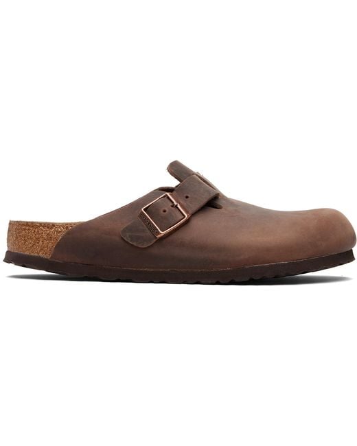 Birkenstock Black Regular Boston Soft Footbed Slip-On Loafers for men