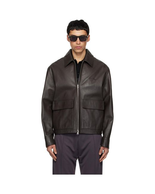 Courreges Black 2-Pocket Leather Jacket for men