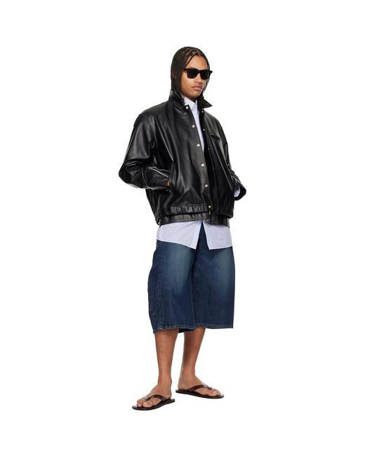 Sacai Blue Faded Denim Shorts for men