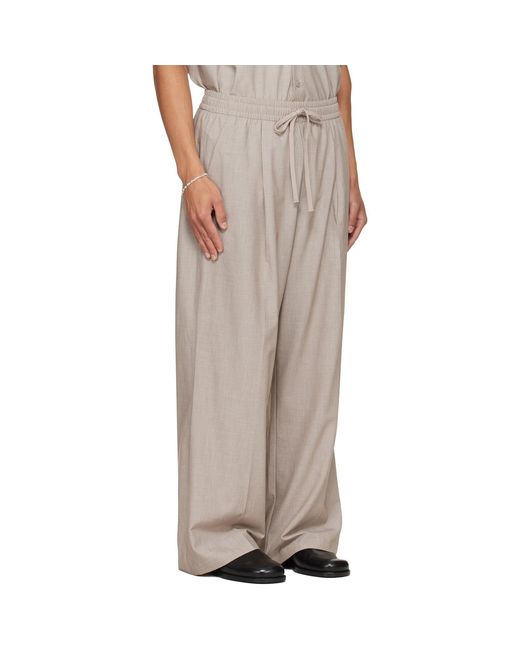 Fear Of God Gray Pleat Front Drawstring Trousers for men