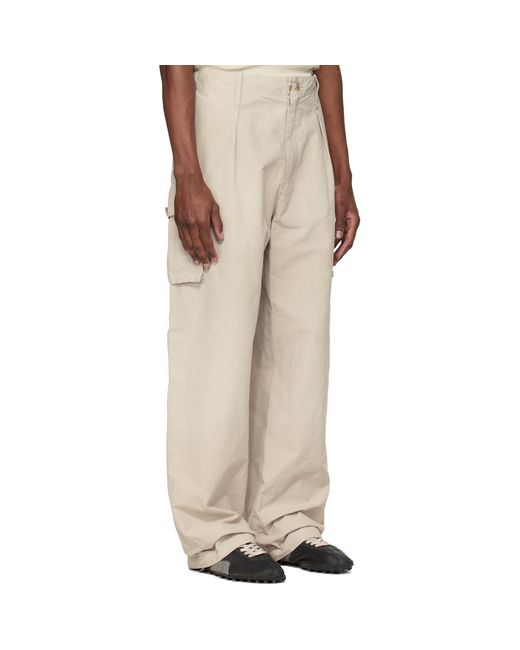 Maison Margiela Natural Cotton-Blend Cargo Pants for men