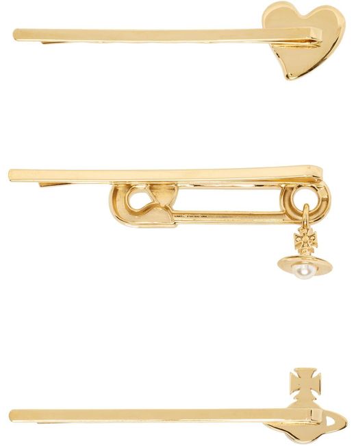 Vivienne Westwood White Gold Tilda Hair Pin Set