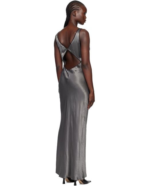 Bec & Bridge Black Gunmetal Celestial Keyhole Maxi Dress