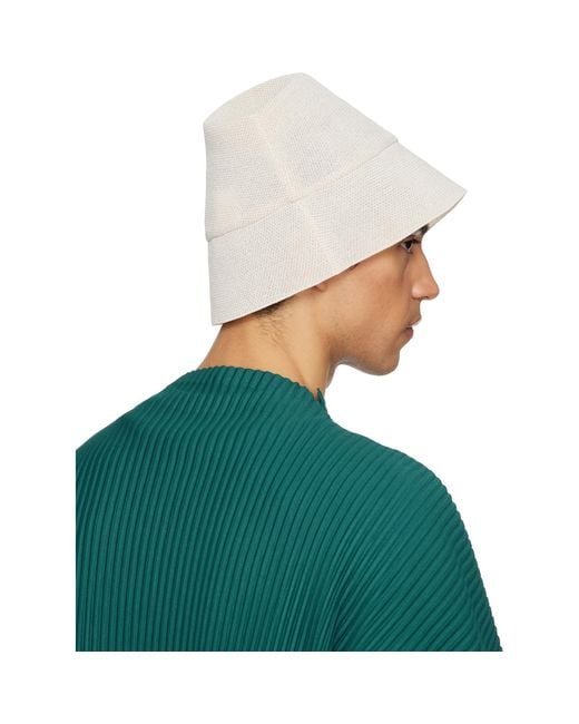Homme Plissé Issey Miyake Green Washi Bucket Hat for men