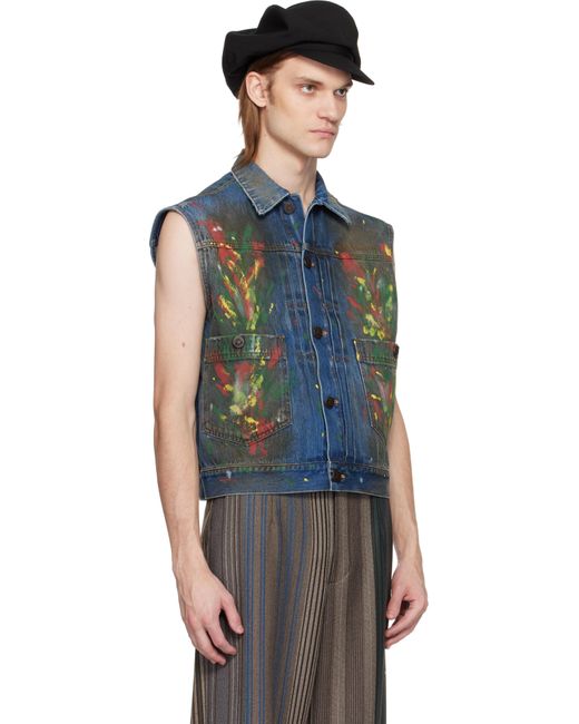 メンズ Vivienne Westwood ブルー Marlene デニムベスト Blue