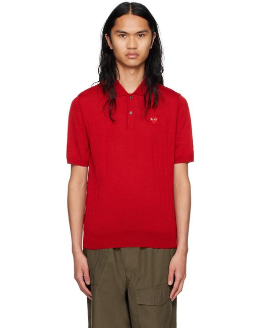 COMME DES GARÇONS PLAY Red Patch Polo for men