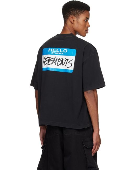 【VETEMENTS】My Name Sticker クロップド ボクシー Tシャツ Green 'My Name' Sticker Cropped Boxy T-shirt by VETEMENTS on