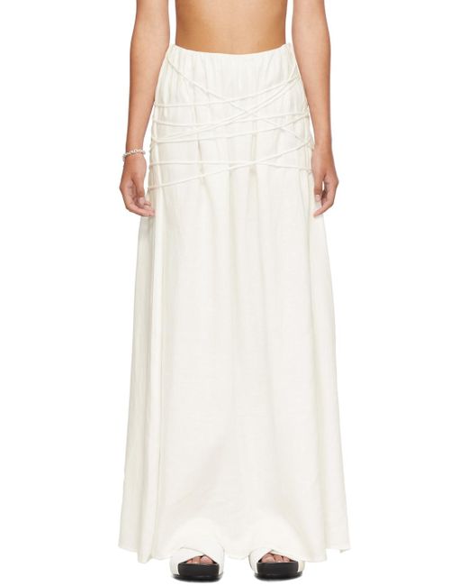 Sir. The Label White Organic Linen Cleide Skirt