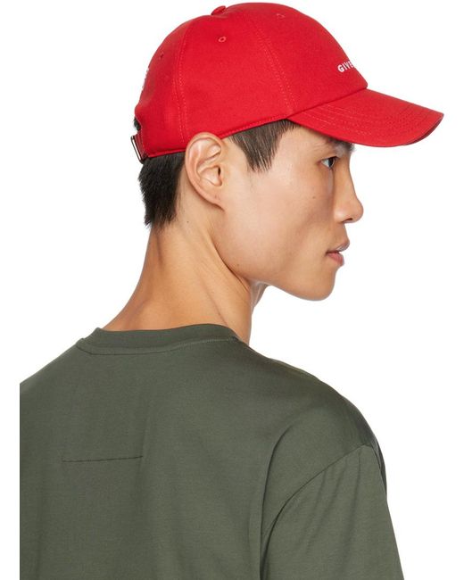 Givenchy Green Red Embroidered Cap for men