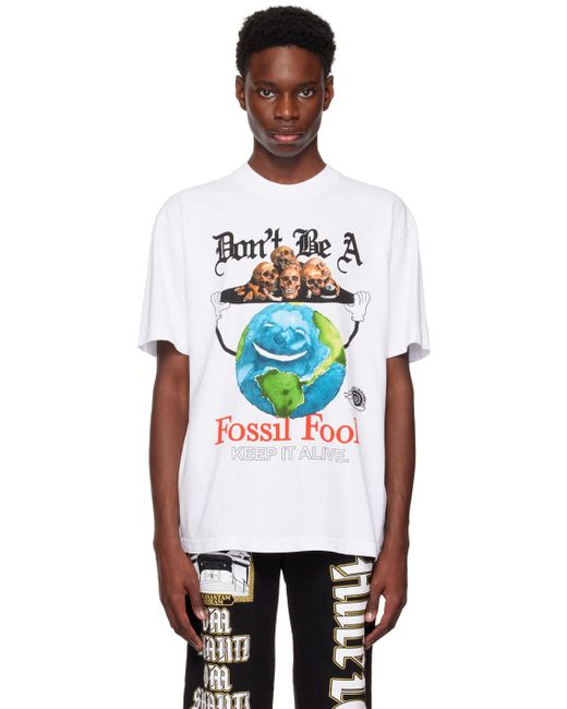 ONLINE CERAMICS Black 'fossil Fool' T-shirt for men