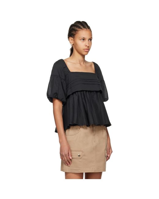 Staud Black Darla Blouse