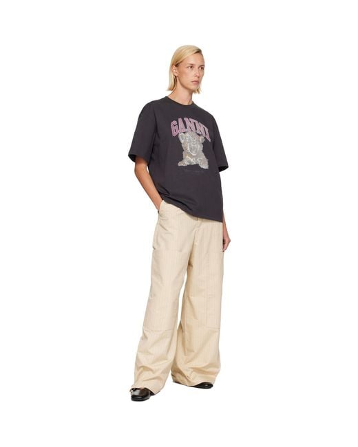 Ganni Blue Tiger T-Shirt