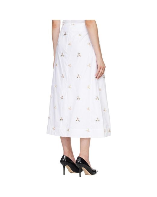 Simone Rocha White Ripple Midi Skirt