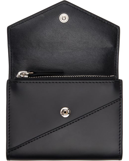MM6 by Maison Martin Margiela ブラック レザー フラップウォレット Black