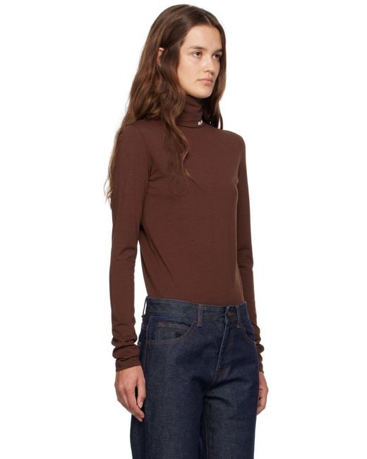 Jil Sander ブラウン ライトウェイト ウールブレンド ハイネック トップス Multicolor