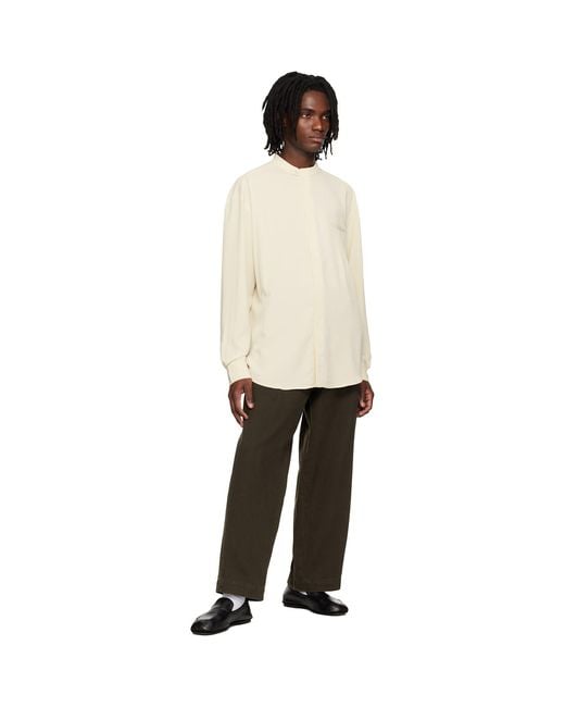 Entire studios Black Off- Mao Dart Shirt for men