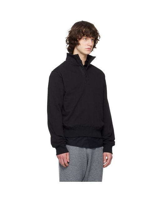 Entire studios Black Port Pullover Sweatshirt for men