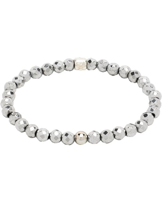 MASTERMIND WORLD Black Glass Beads Bracelet for men