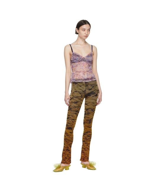 Priscavera Multicolor Purple Polyester Tank Top