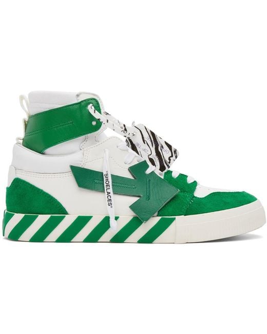 Off-White c/o Virgil Abloh White & Green Vulcanized High Sneakers for men