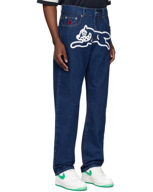 ICECREAM Blue Running Dog Jeans for men