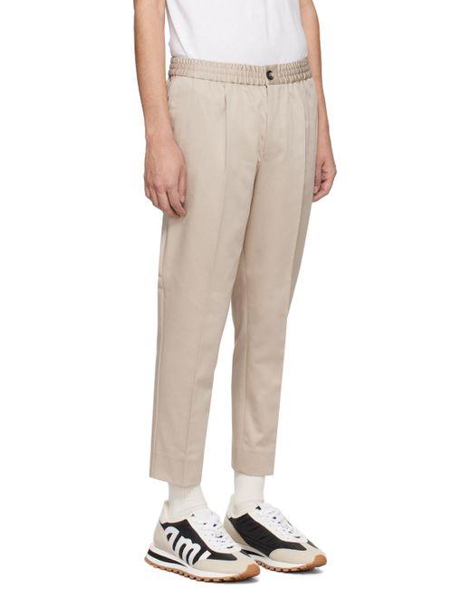 AMI Natural Beige Four-pocket Trousers for men
