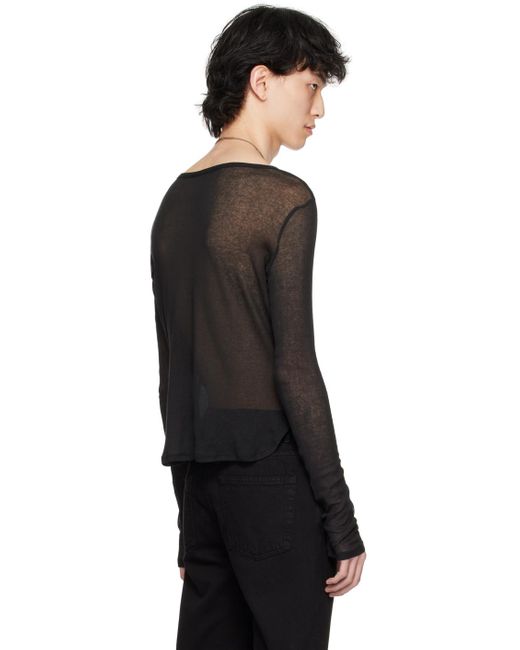 Ann Demeulemeester Black Harmen Long Sleeve T-shirt for men