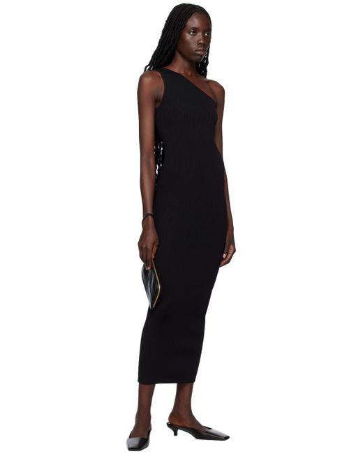 Totême  Toteme Black Single-shoulder Maxi Dress