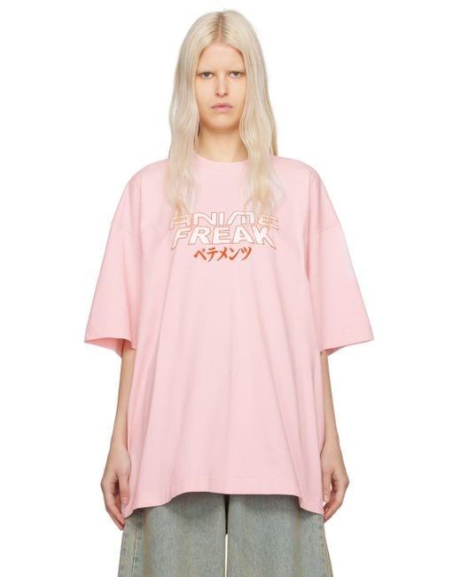Vetements Pink 'anime Freak' T-shirt