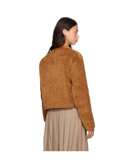 Moncler Brown Tan & Blageon Corduroy Reversible Down Jacket