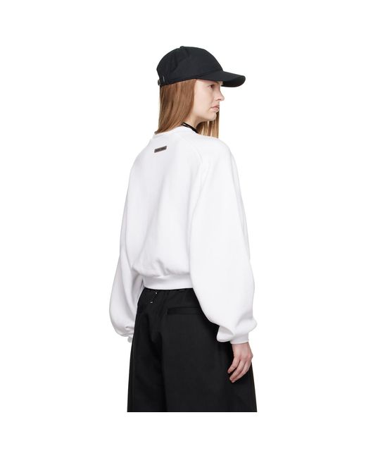 Fear Of God White Fleece Raglan Crewneck Sweatshirt