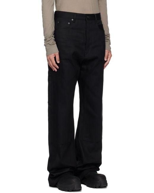 Rick Owens Black Hollywood Double Knee Geth Cut Jeans for men