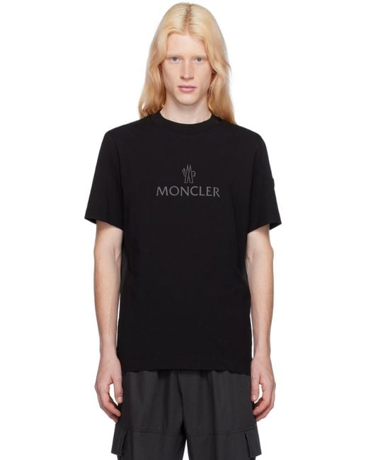 Moncler Black Bonded T shirt for Men Lyst UK