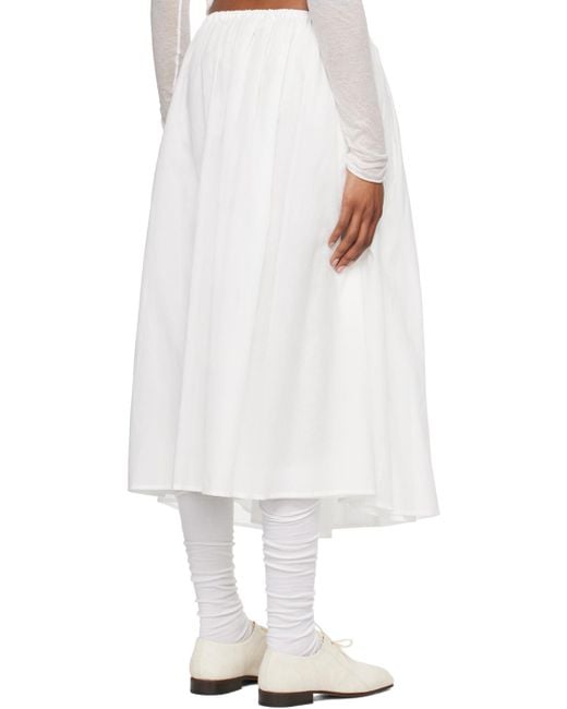 Amomento White Shirring Maxi Skirt