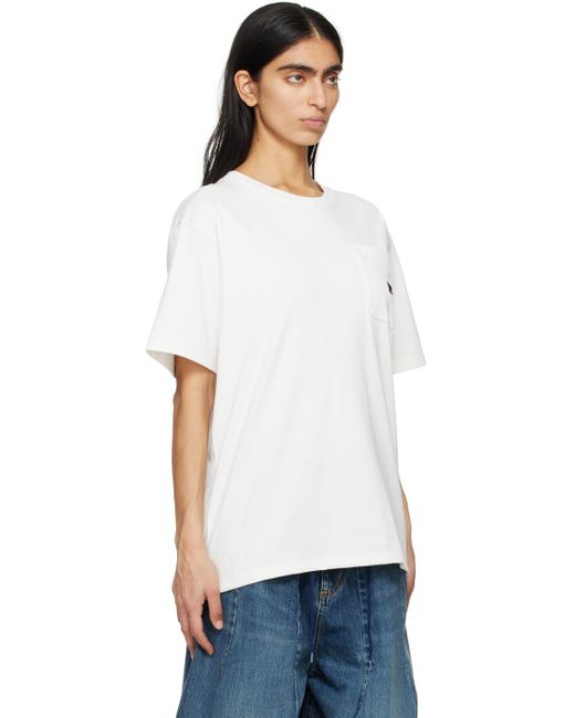 T-shirt blanc à logo brodé Needles en coloris White
