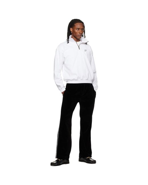 Ernest W. Baker White Ssense Exclusive Heart Half-Zip Sweatshirt for men