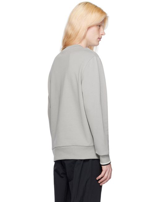 Fred Perry Gray F Perry Embroide Sweatshirt for men