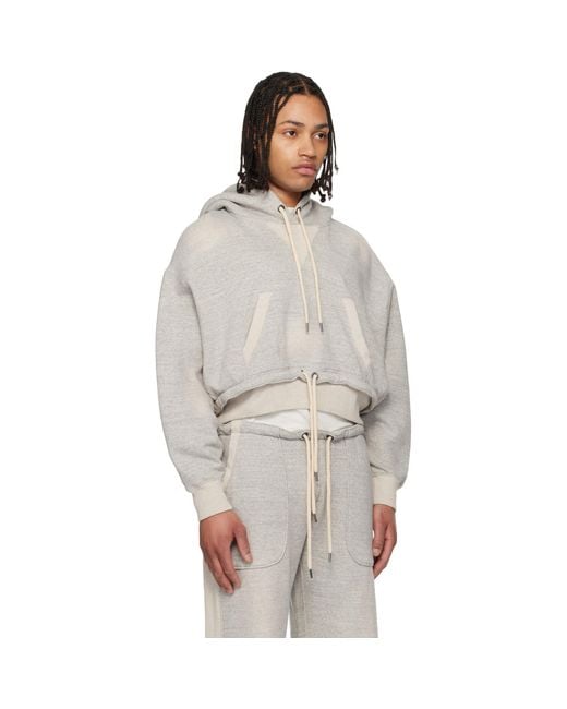 R13 Natural Cinched Hem Popover Hoodie for men