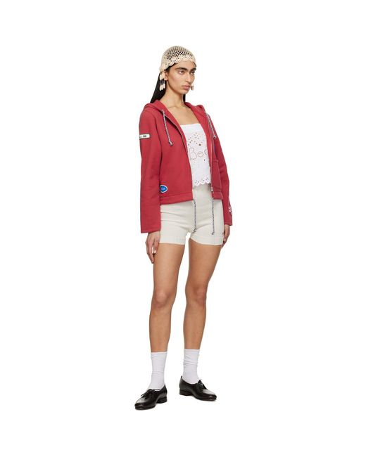 Bode White Off- Meringue Shorts