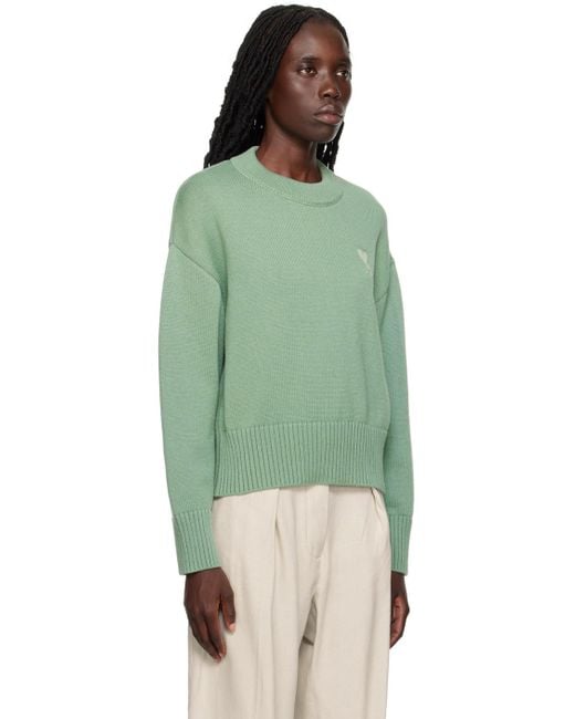 AMI Green Ssense Exclusive Ami De Cœur Sweater