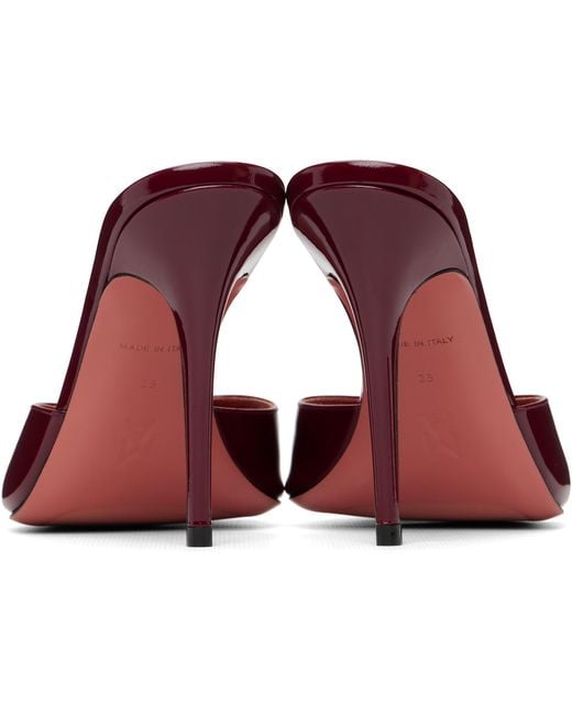 AMINA MUADDI Red Burgundy Elodie Slipper 105 Heeled Sandals