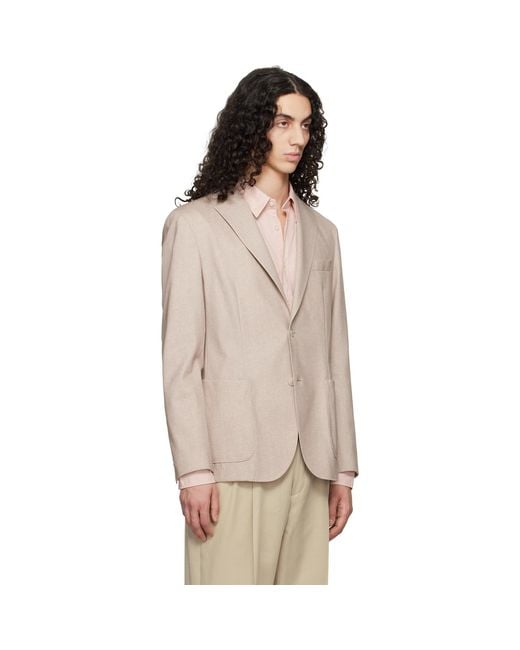 Boss Natural Slim-Fit Cotton-Blend Blazer for men